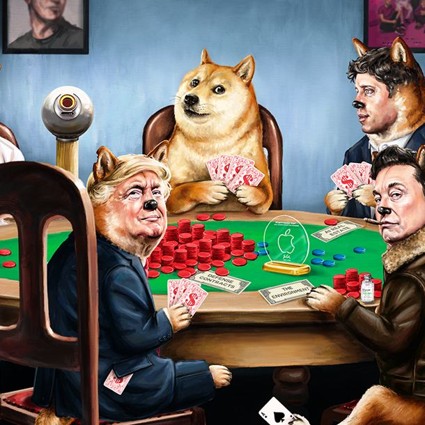 A WIRED interpretation of dogs playing poker
